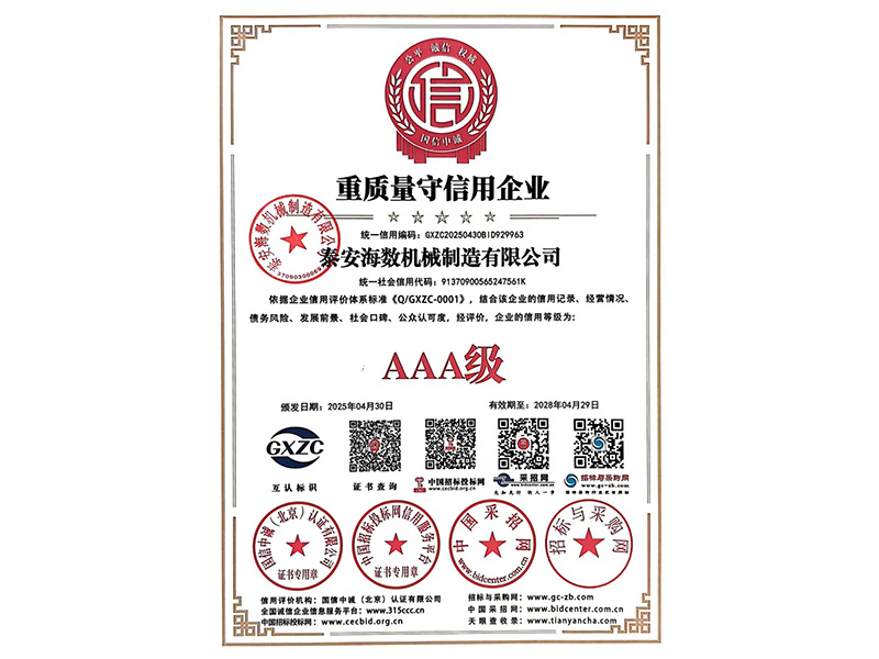 重质量守信用企业